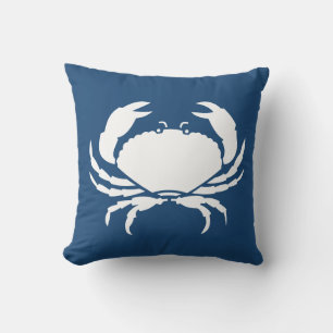 CRABS BLANC sur coussin bleu