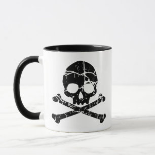 Cracked Skull et Crossbones Mug
