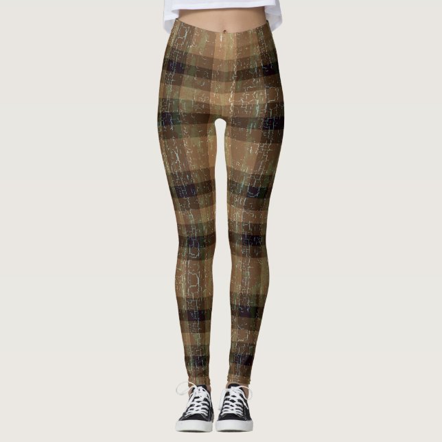 Cracker Plaid Orange et Leggings Brown (Devant)