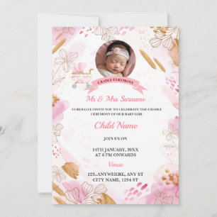 Cradle Ceremony Invitation Card, Carte Jour De Nam