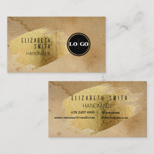 Craft Gold Texture Rustique Logo Carte de visite