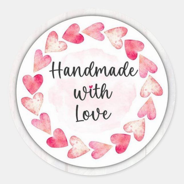 CraftedCare : Custom Handmade with Love Stickers (Devant)