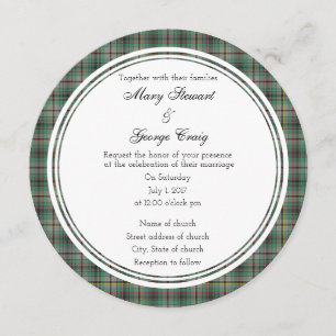 Craig Scottish Mariage Round Invitation