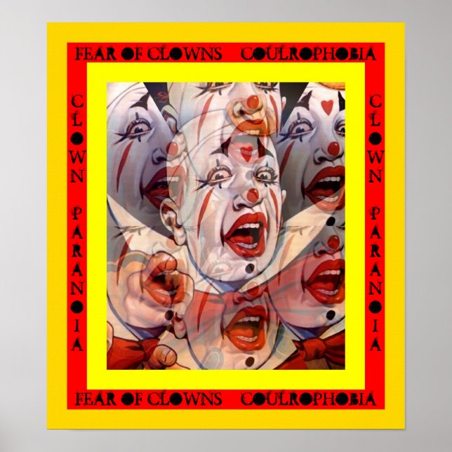 CRAINTE DE CLOWNS ~ PARANOIA ~ POSTER DE COULROPHO (Devant)