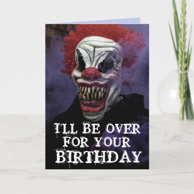 CRAINTE MAL CLOWN ANNIVERSAIRE FUNNY Carte de voeu (Devant)