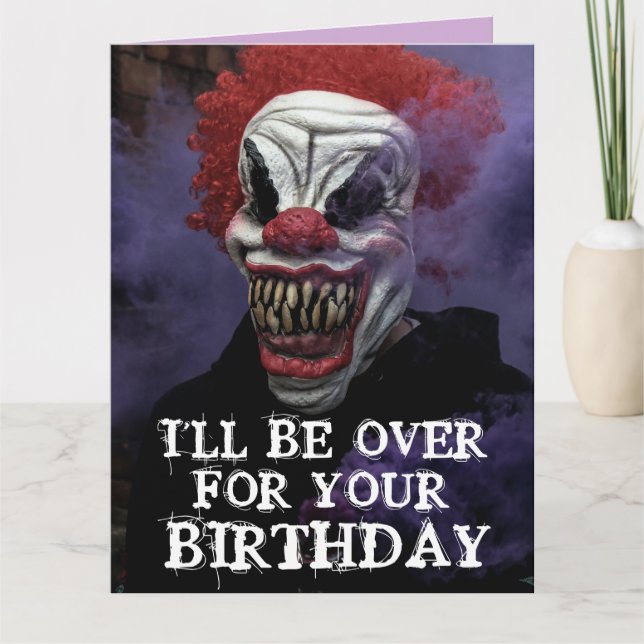 CRAINTE MAL CLOWN ANNIVERSAIRE NUGLE Carte de voeu (Devant)