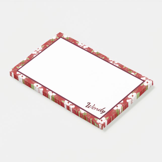 Cranberry Floral Post-it Notes pour Wendy ou vous (Incliné)