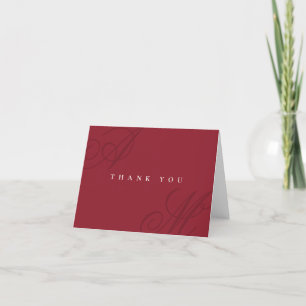 Cranberry Red Simple Minimal Mariage Merci
