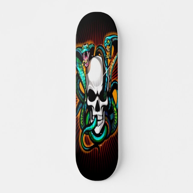 Crâne avec 2 Cobras Skateboard (Devant)