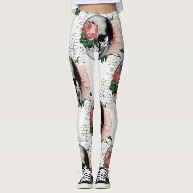 Crâne avec leggings roses (Devant)