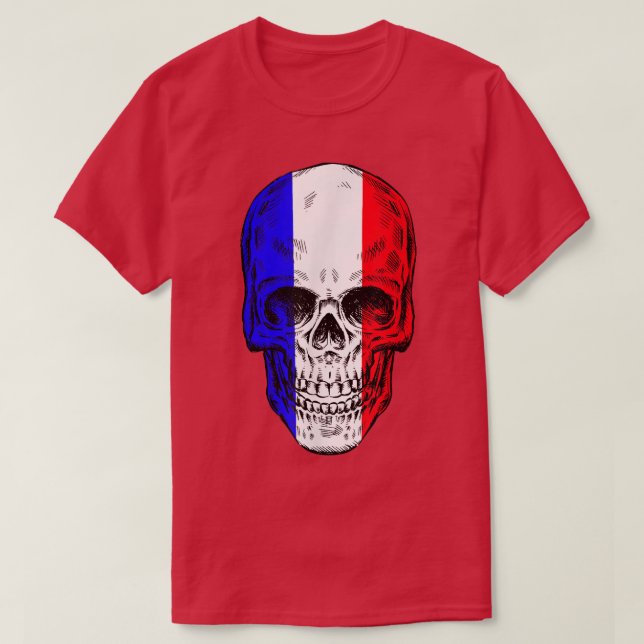 Crâne cool avec T-shirt drapeau  (Design devant)