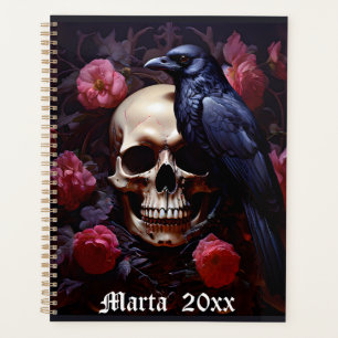 Crâne corbeau et Roses