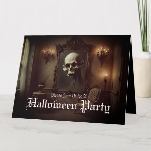 Crâne dans une peinture hantée Invitation d'Hallow