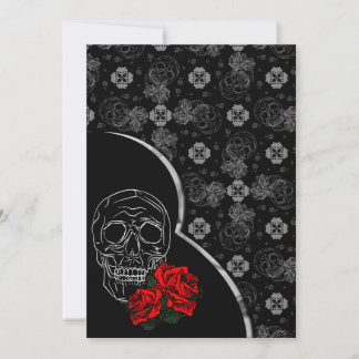 Crâne d'argent et Rose moderne Mariage gothique mo