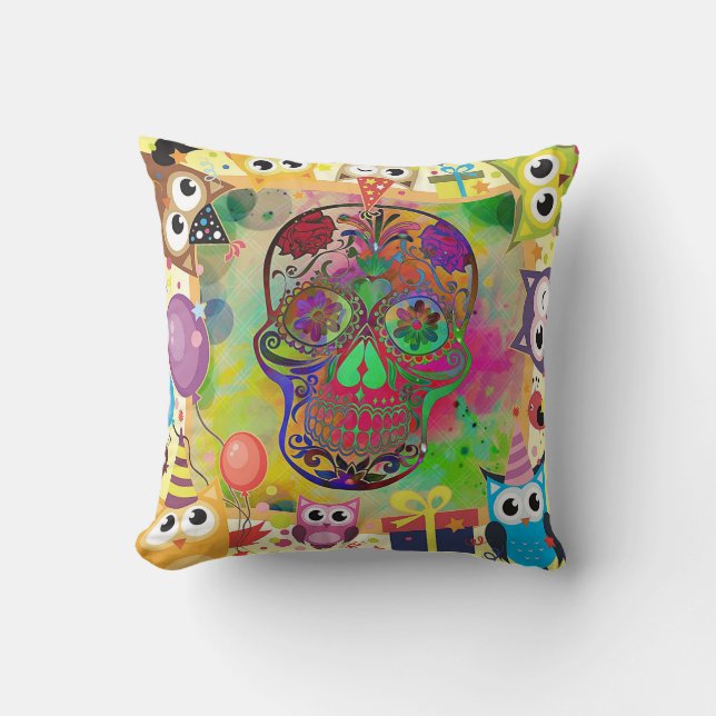 Crâne de Calavera de Mexicain sur le coussin (Recto)