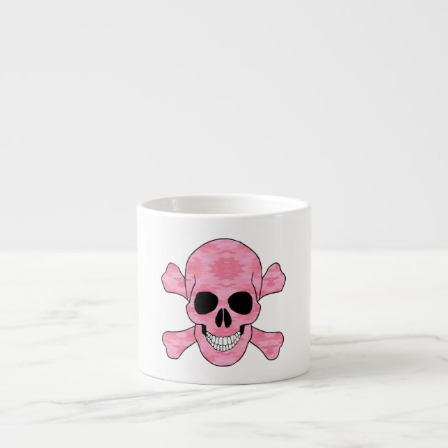 Crâne De Camouflage Rose Et Mug De Crossbones (Devant)