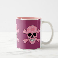 Crâne De Camouflage Rose Et Mug De Crossbones