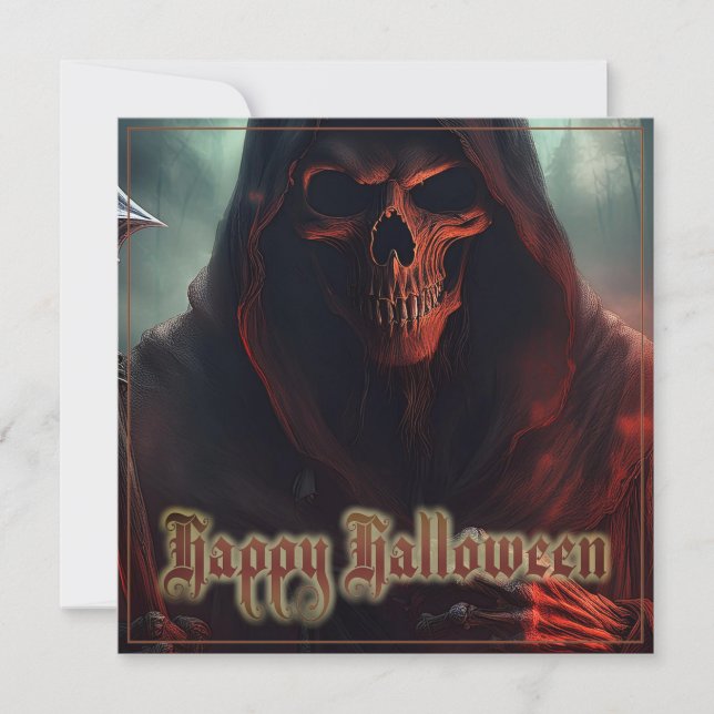Crâne de Faucheuse Halloween Art Spooky (Devant)