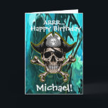 Crâne de Pirate Capitaine Os Croisés Carte de Navi<br><div class="desc">Ohé Matelot ! C'est l'heure d'une aventure d'anniversaire de pirate !</div>