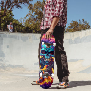 Crâne de skateboard punk rock