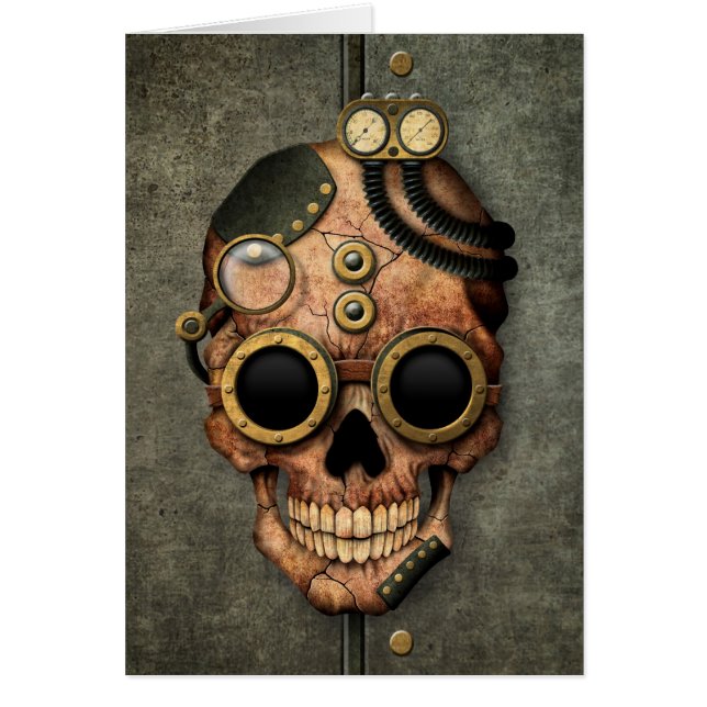 Crâne de Steampunk avec des lunettes - effet en (Devant)