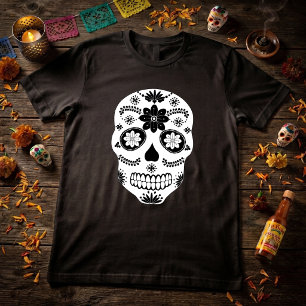 Crâne de sucre mexicain 2 T-Shirt noir et blanc