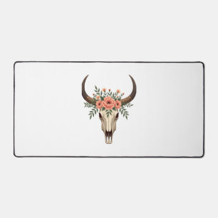 Crâne de taureau floral vintage Bohème occidental