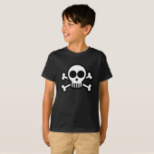 Crâne des enfants et os croisés Pirate T-shirt noi (Devant entier)