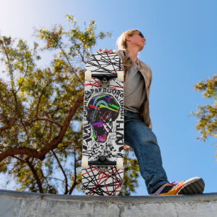 Crâne d'éveil brutal art Graffiti skateboard