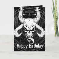 Crâne divin de la mort Carte d'anniversaire noire