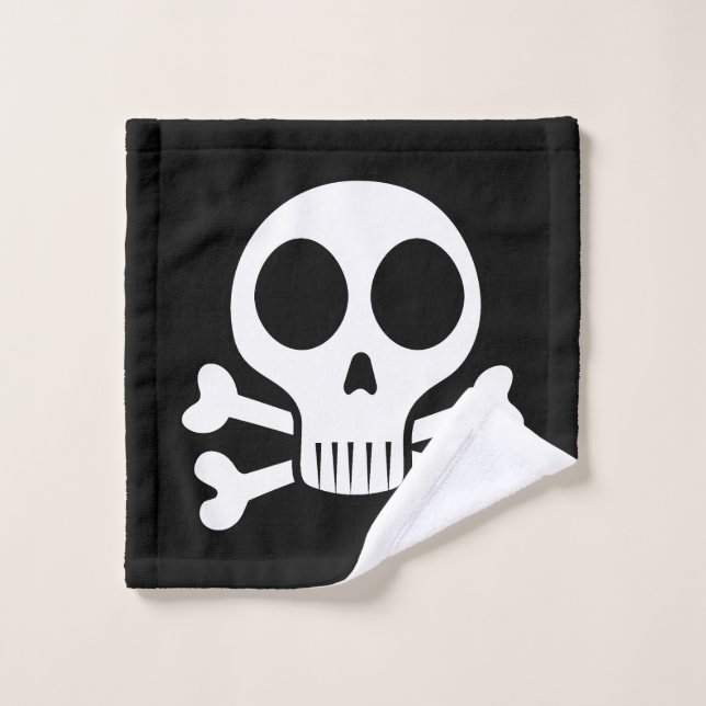 Crâne éffrayant sur un arrière - plan noir (Gant de toilette)