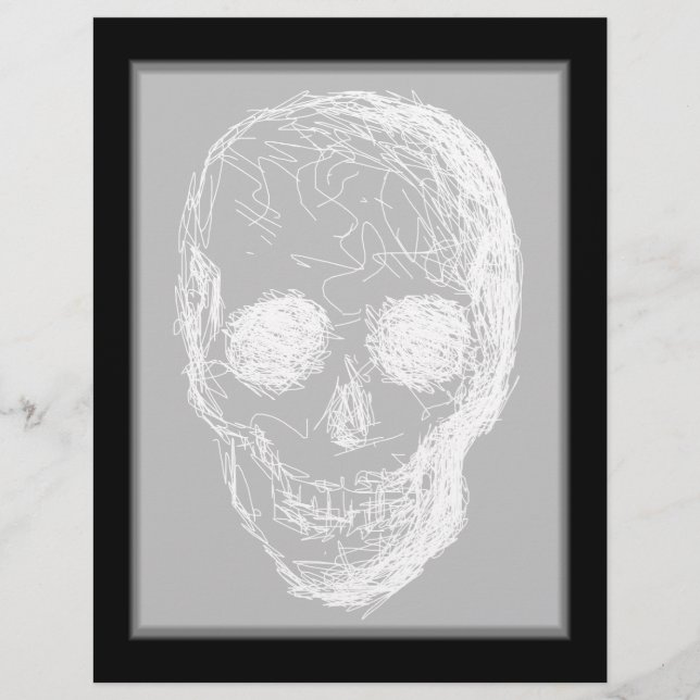 Crâne, en blanc. (Devant)