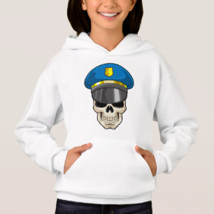 Crâne en tant qu'officier de police avec casquette
