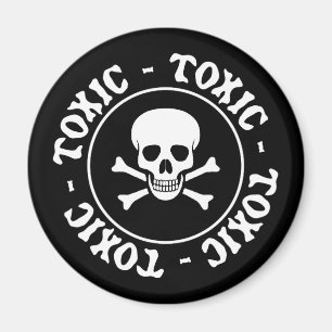 Crâne et aimant toxiques d'os croisés