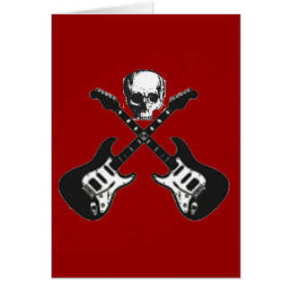 Crâne et carte croisée de pirate de guitares