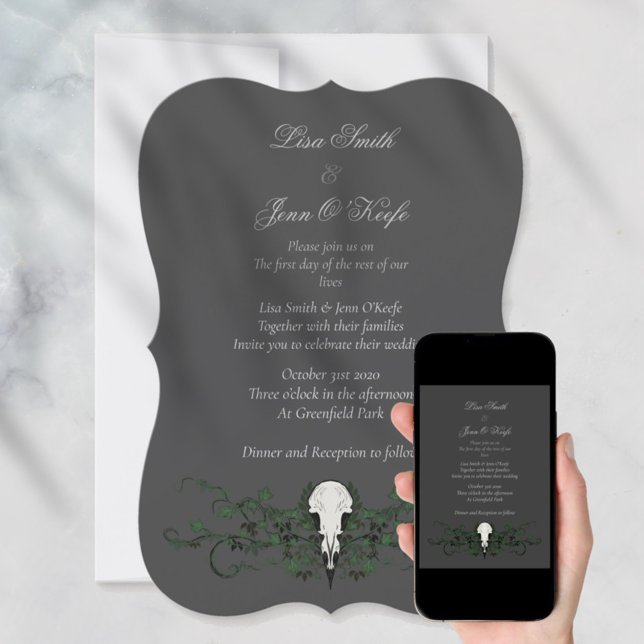 Crâne et Ivy Moody Gothic Wedding Invitations (Créateur téléchargé)