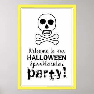Crâne et os, Affiche de bienvenue Halloween