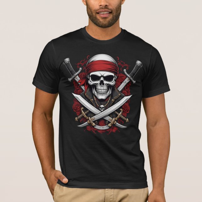 Crâne et os croisés : T-shirt aventure pirate" (Devant)