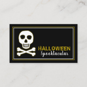Crâne et os, Gold Halloween Party Invitation de bi