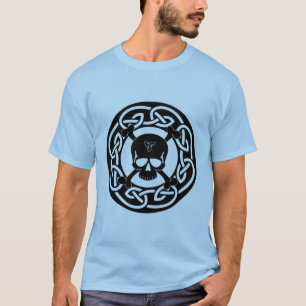 Crâne et T-shirt celtiques d'os croisés