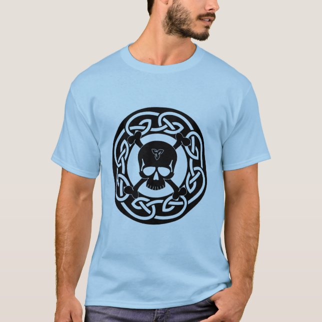 Crâne et T-shirt celtiques d'os croisés (Devant)