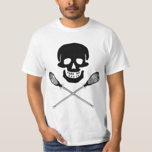 Crâne et T-shirt de bâtons de lacrosse