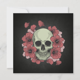 Crâne floral Dia de los Muertos Invitation du pa
