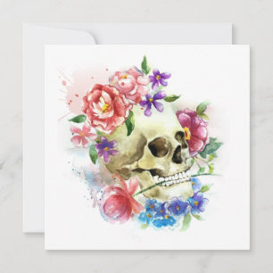 Crâne floral Dia de los Muertos Invitation du pa