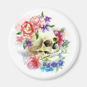 Crâne floral Dia de los Muertos   Magnet