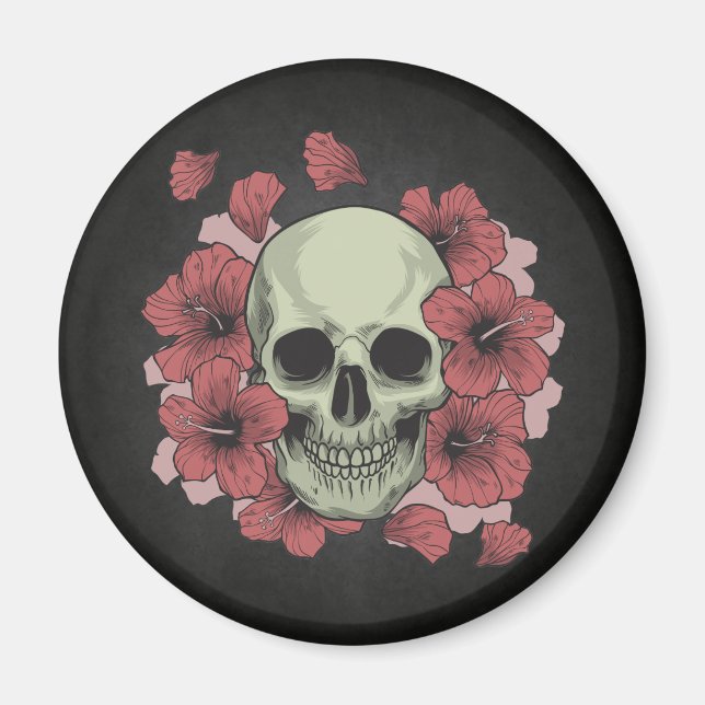Crâne floral Dia de los Muertos | Magnet (Devant)