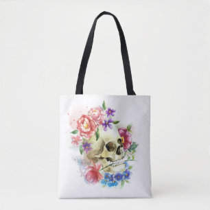 Crâne floral Dia de los Muertos Sac fourre-tout
