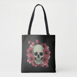 Crâne floral Dia de los Muertos Sac fourre-tout