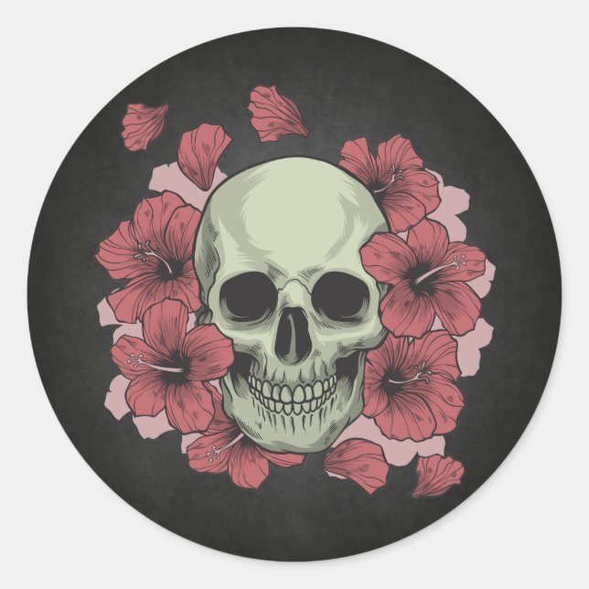 Crâne floral Dia de los Muertos | Sticker (Devant)