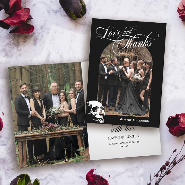 Crâne Goth Halloween Mariage Amour et Merci (Créateur téléchargé)